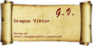 Gregus Viktor névjegykártya